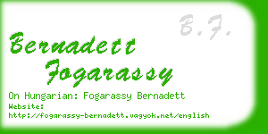 bernadett fogarassy business card